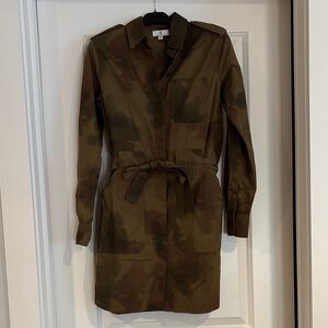 Ag Adriano Goldschmied Camouflage Shirt Dress